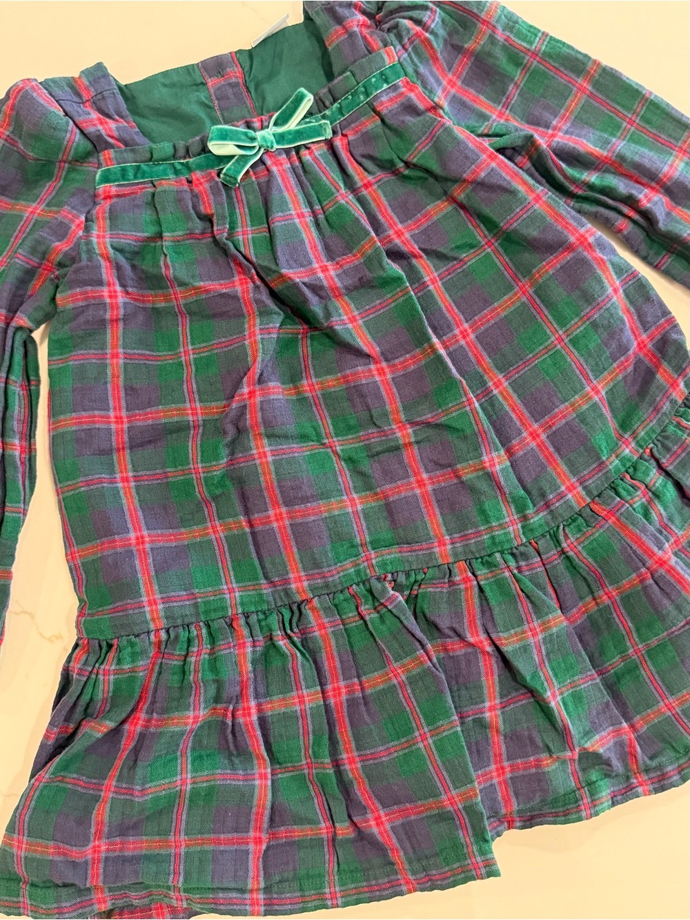 Nordstrom Girls Plaid Long-Sleeve Tiered Dress - Picture 3 of 5